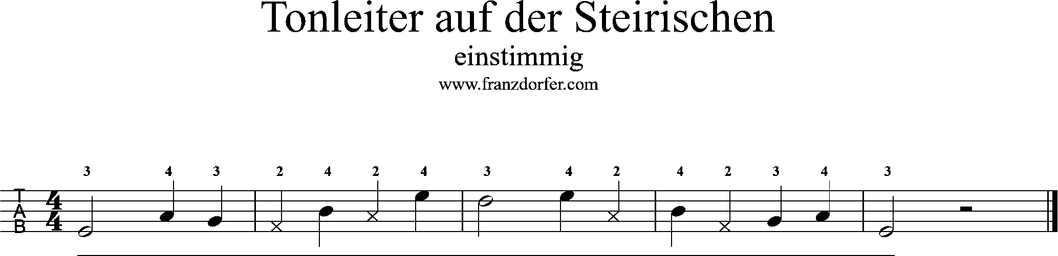 Tonleiter, 1stimmig, steirische Harmonika